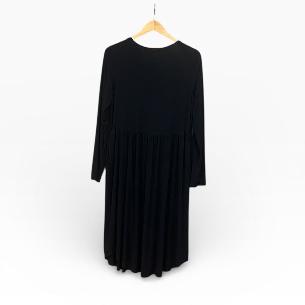 Jodifl Black Long Sleeve Jersey Knit Midi A-Line Dress Women’s Size Large - Picture 3 of 9